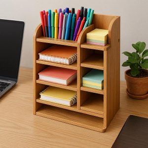 Wooden Desktop Storage Tower