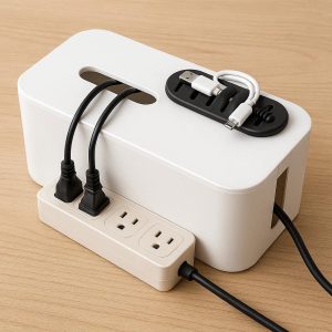 Cable Management Box with Cord Organizer