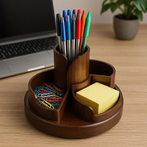 Rotating Multi-Compartment Office Tray