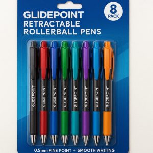 GlidePoint Retractable Rollerball Pens (8-Pack)